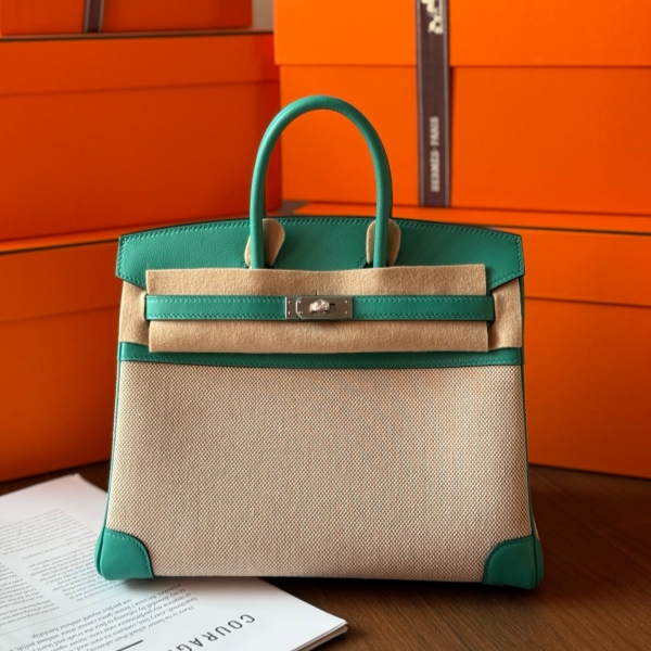 【エルメス HERMES】バーキン25 ミント  スイフト シルバー金具（100％手縫）